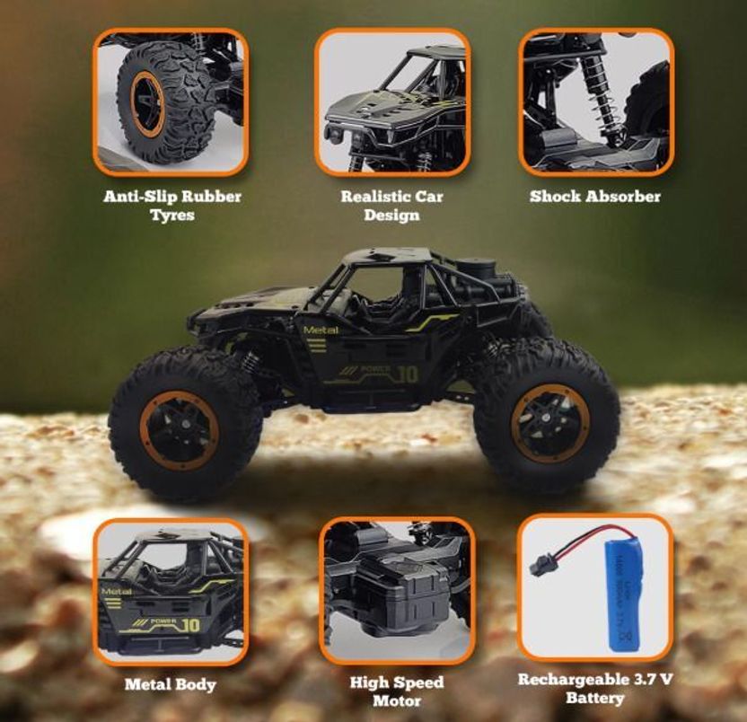 APJ enterprise RC Drift Remote Control Car with Smoke Rock Crawler Toys for Kids Black - RC Drift Remote Control Car with Smoke Rock Crawler Toys for Kids Black . Buy Remote control car toys in India. shop for APJ enterprise products in India. - Image 3