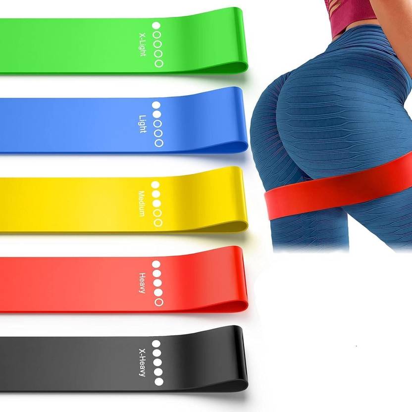 BSCENT Resistance Exercise Loop Bands Set of 5 | Elastic Resistance Bands Home Workout Resistance Tube