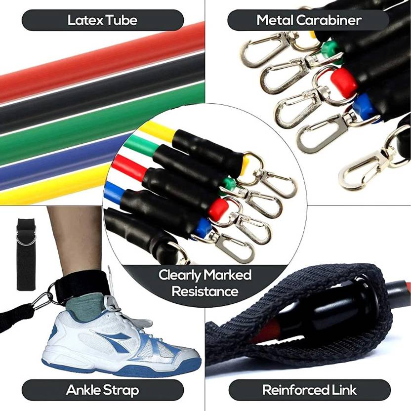 BORCELLE 11-in-1 Resistance Bands Set Resistance Tube