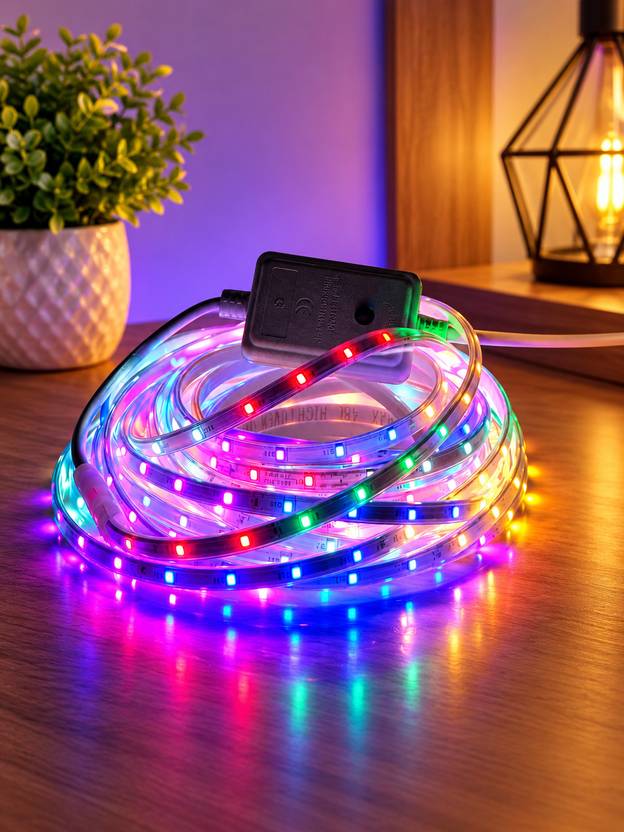 BMP ENTERPRISE 120 LEDs 3 m Multicolor Color Changing, Flickering, Steady Strip Rice Lights