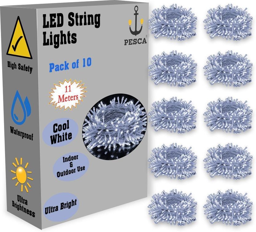 PESCA 40 LEDs 11m Yellow Steady String Rice Lights (Pack of 10) - Image 10