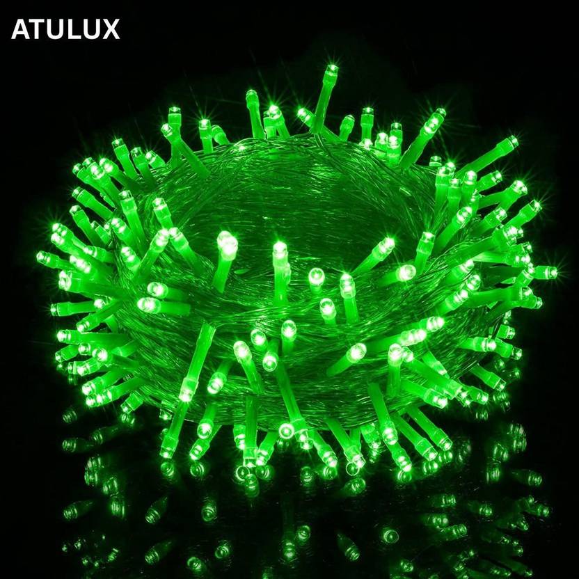 ATULUX 14 LEDs 5 m Green Steady String Rice Lights