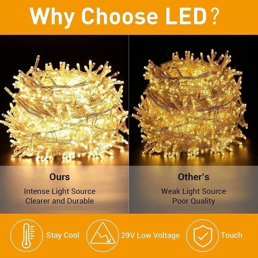 PESCA 40 LEDs 11m Yellow Steady String Rice Lights (Pack of 10) - Image 3
