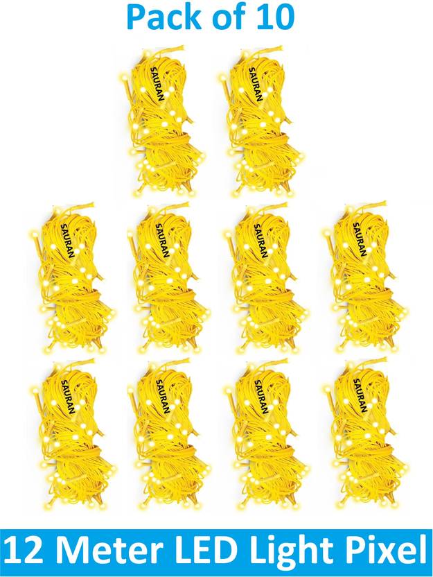 Sauran 38 LEDs 12 m Yellow Steady String Rice Lights Price in India ...