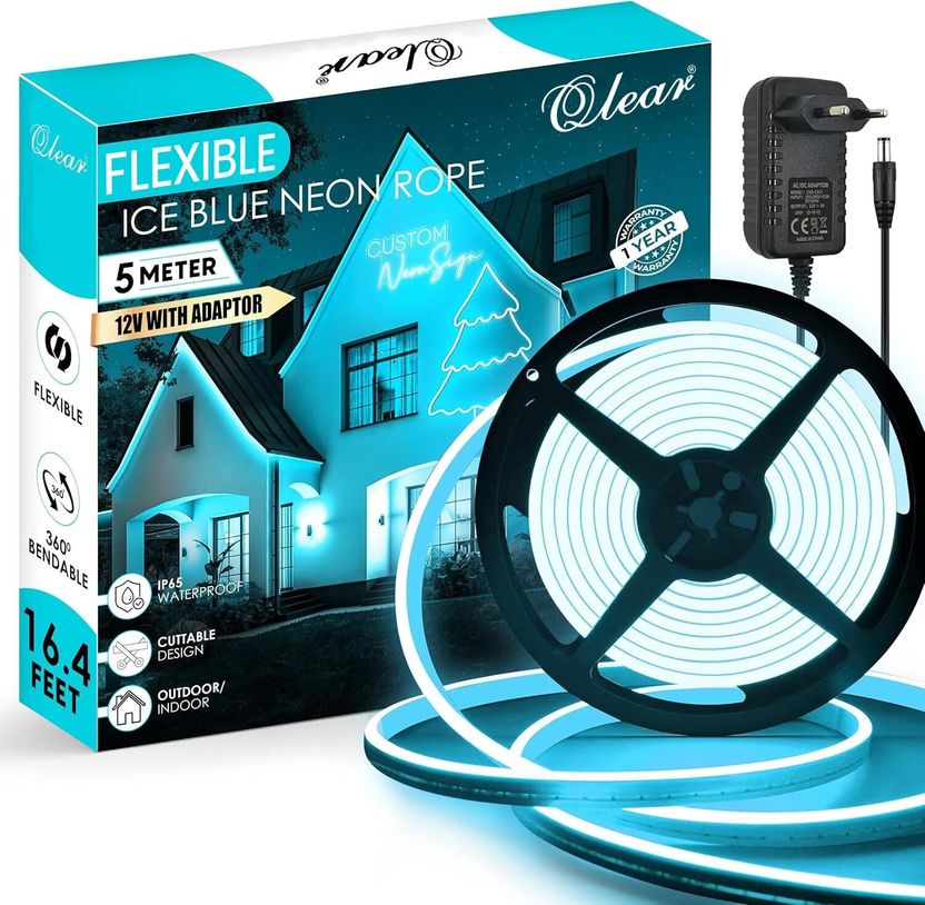 qlear 600 LEDs 5m Blue Rice Lights Pack of 1 - Image 1