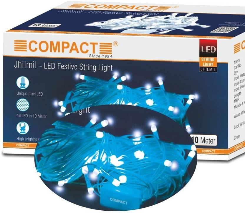COMPACT 46 LEDs 10 m Blue Steady String Rice Lights Price in India ...