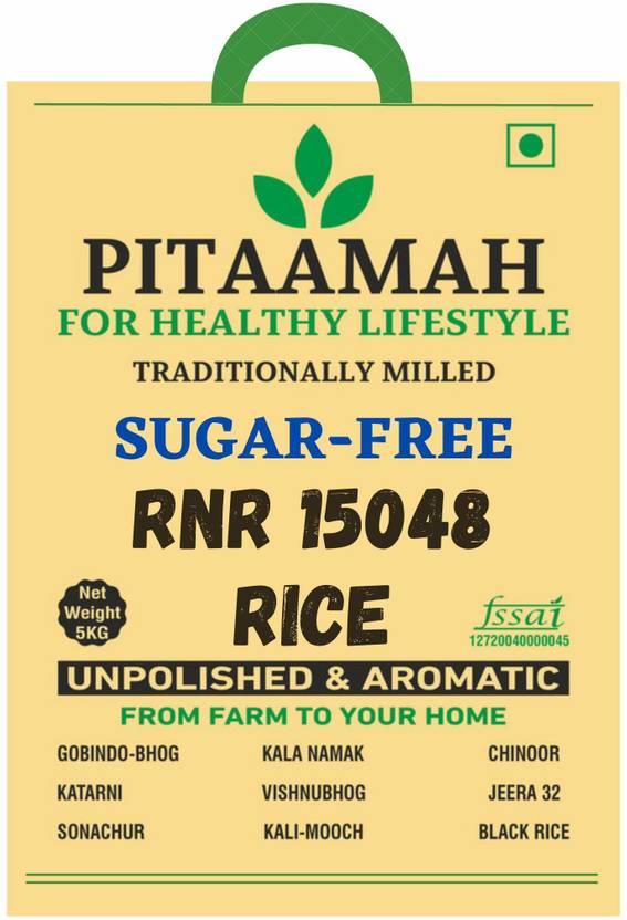 Rnr Rice pitaamah RNR 15048 Rice | Telangana Sona | Unpolished | Sugar-free ...