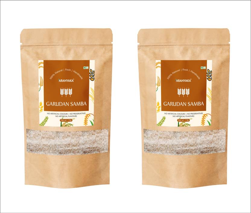 ARANYAKA Garudan Samba Brown Rice 2000g (Kadaikazhuthan Rice)|Hand pounded| Brown Boiled Rice (Small Grain, Parboiled)