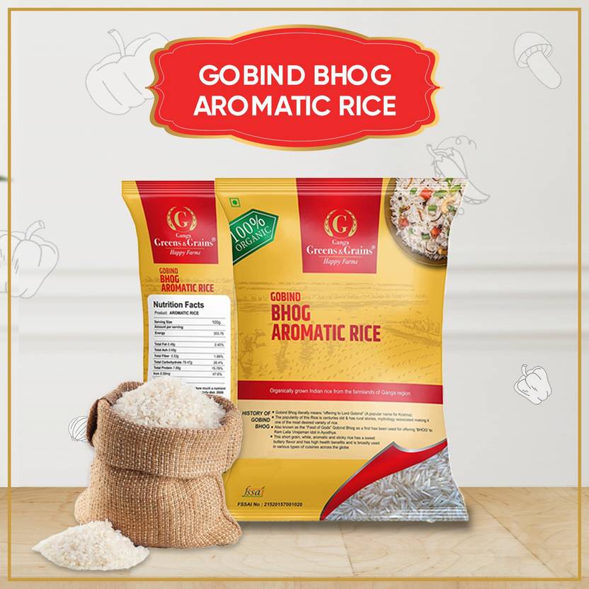 Gangagreens And Grains Gobind Bhog Aromatic Rice 1KG Jeera Basmati