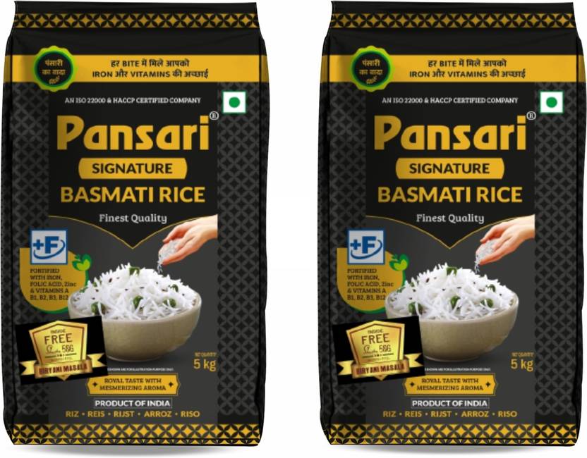 Pansari Signature Basmati Rice, 2-Years Aged Long Grain Rice 10 kg ...