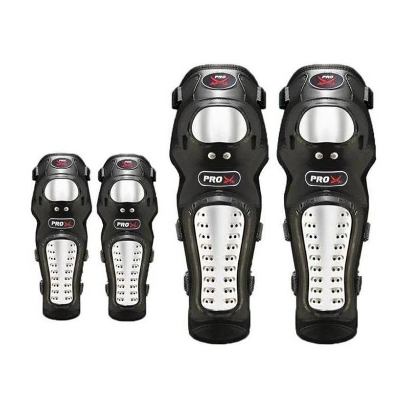 ASRYD 4Pcs/Set Motorcycle Kneepad Stainless Steel Moto Elbow Knee Pads Protective Rider Knee Slider