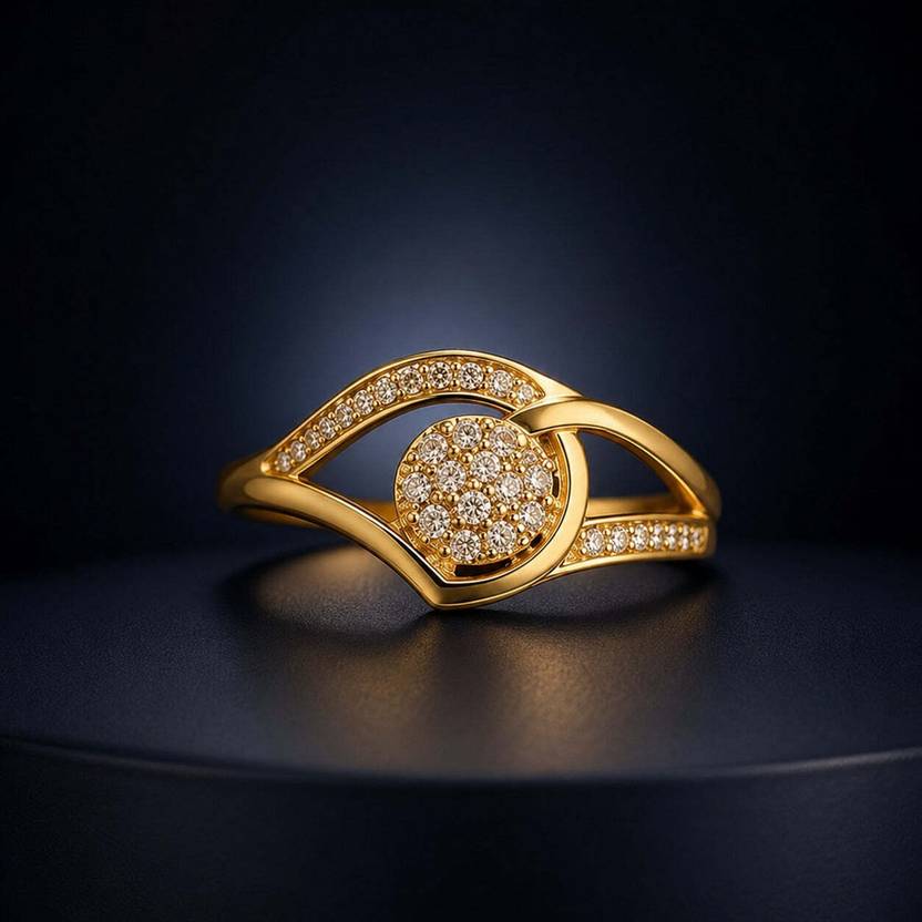 Zeraki Jewels Rose Gold Plated Adjustable Ring For Women Brass Cubic Zirconia Ring