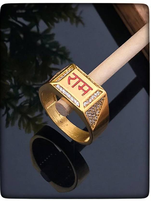 MAME CREATION Brass Diamond Gold Plated Ring