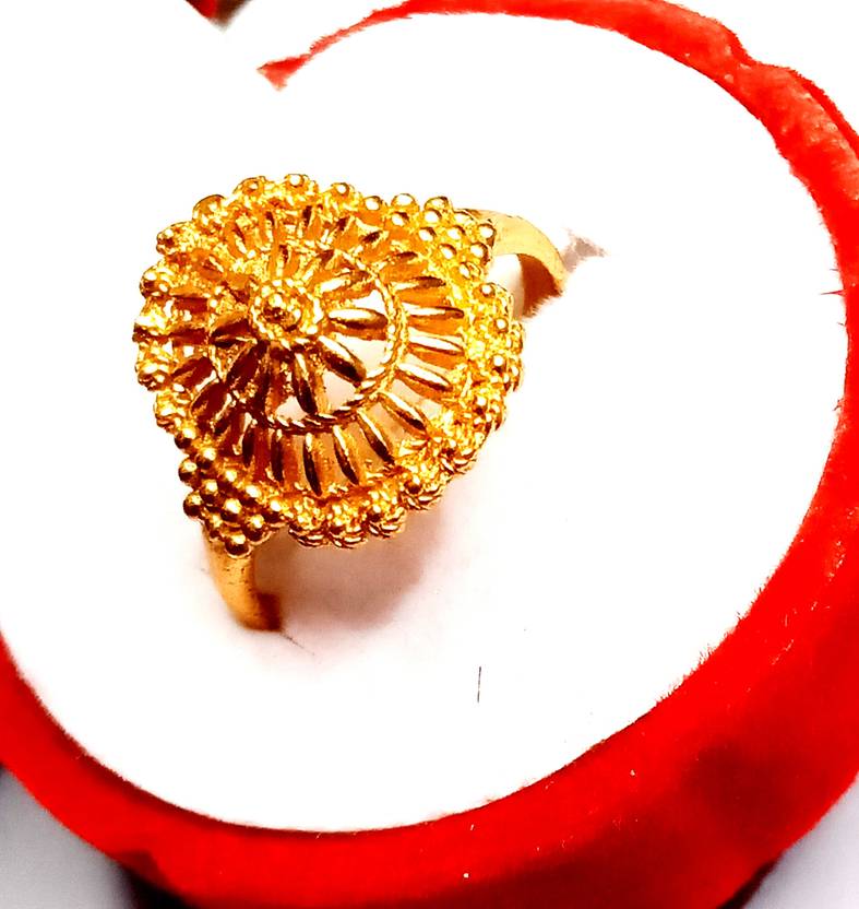 Nawab Collection Trendy Beautiful Pack of 3 Combo Set Alloy Gold Plated Ring Set