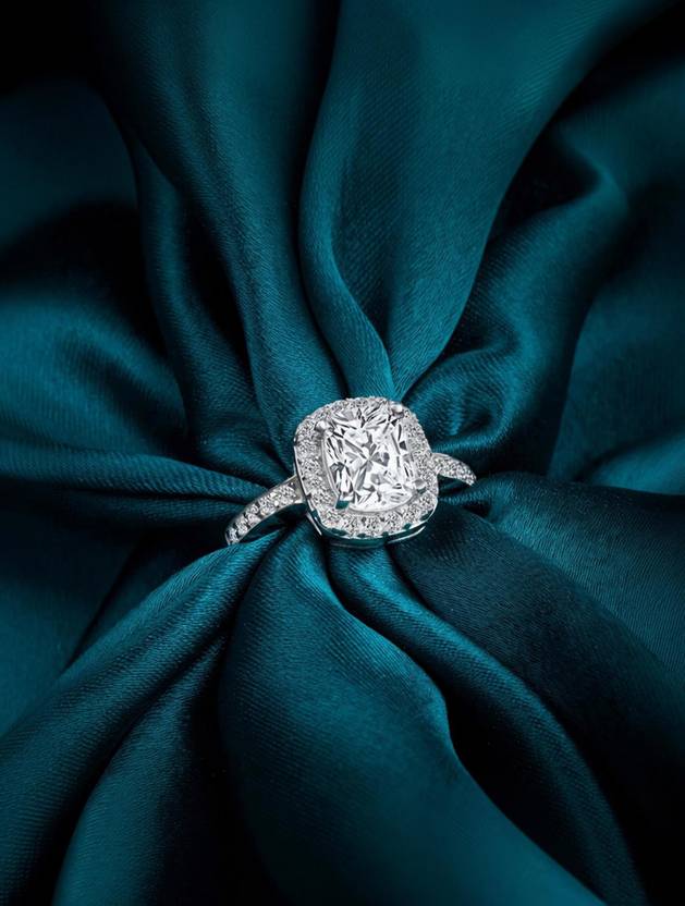 Jewels Galaxy American Diamond Studded Brass Cubic Zirconia Silver Plated Ring