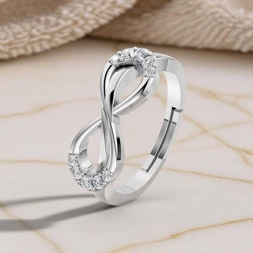 BITELLA LIFE STYLE Gift For Her Sterling Silver Cubic Zirchonia Rohdium Plated ring Sterling Silver Zircon Sterling Silver Plated Ring