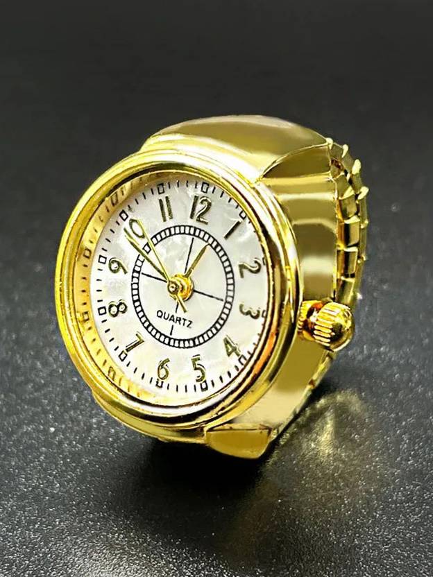 Fashion Frill Ring Watch For Women Stylish Stretchable Gold Ring For Women Girls Love Gifts Stainless Steel Gold Plated Ring
