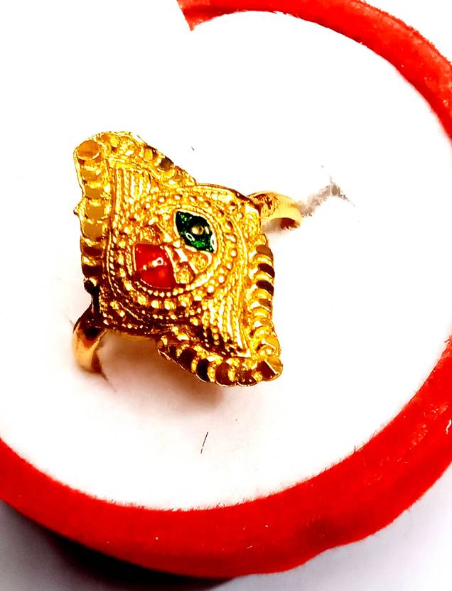 Nawab Collection New Trendy Gold-Plated Party and Casual Women Ring Brass Gold Plated Ring