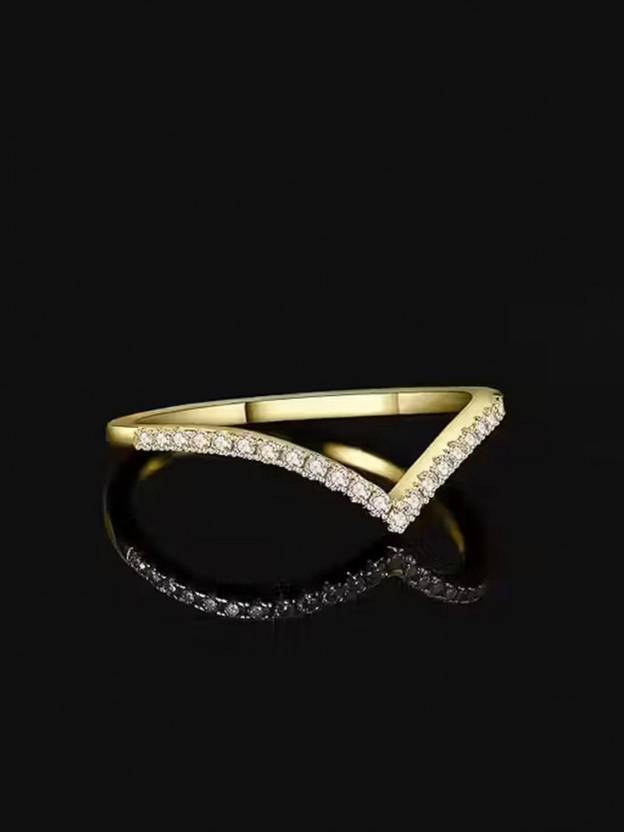 brado jewellery Gold Plated Adjustable Ring for Women & Girls Brass Diamond Gold Plated Ring