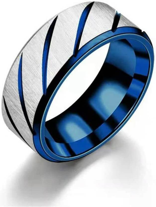 Miami Stainless Steel Titanium, Platinum, Rhodium, Black Silver Plated Ring