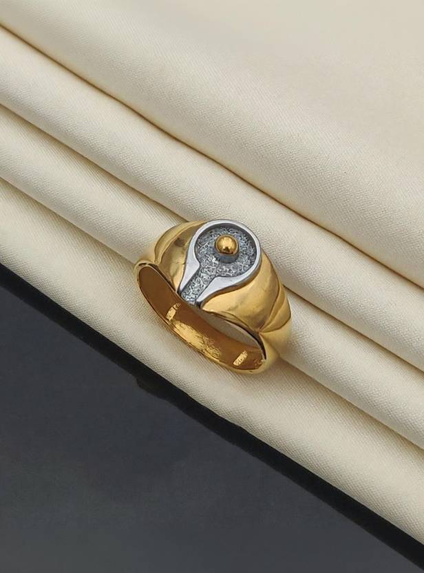 MAME CREATION Brass Diamond Gold Plated Ring