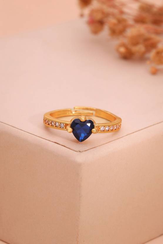 Dressberry 1 Adjustable Gold Plated Ring. Brass Diamond Gold Plated Ring