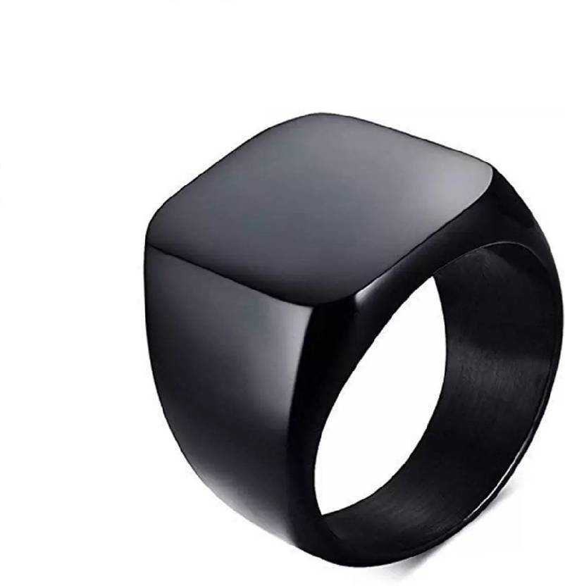 RSR CREATION Black Square Width Vintage Ring Black Silver Plated Ring platinum-ring-price-in-bangladesh-today-in-bd