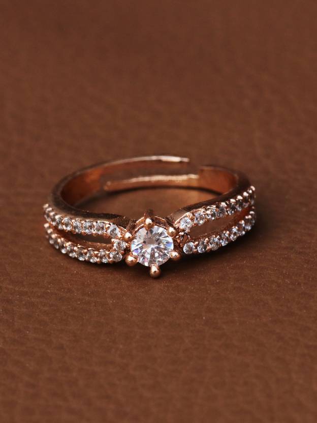 BELWICK Brass Cubic Zirconia Copper Plated Ring