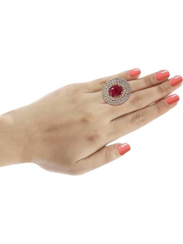 AKENTERPRISE Alloy Diamond Silver Plated Ring