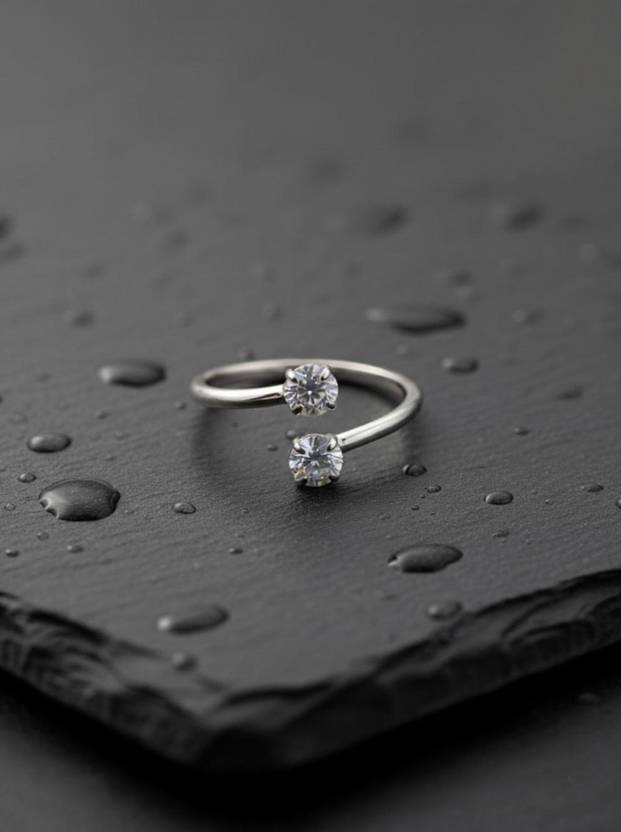 ZEELLO Every Day wear silver plated Ring | Stylish new simple design Ring Silver Cubic Zirconia Silver Plated Ring