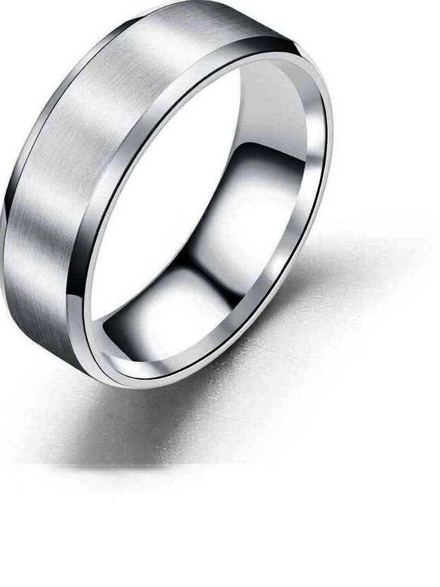 MEENAZ Stainless Steel Titanium, Rhodium, Black Silver, Silver, Platinum Plated Ring