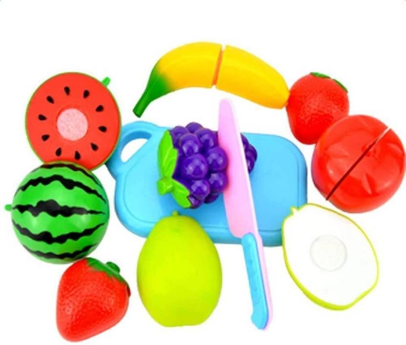 BHVMEY Colorful Pretend Play Food Cutting Set for Children