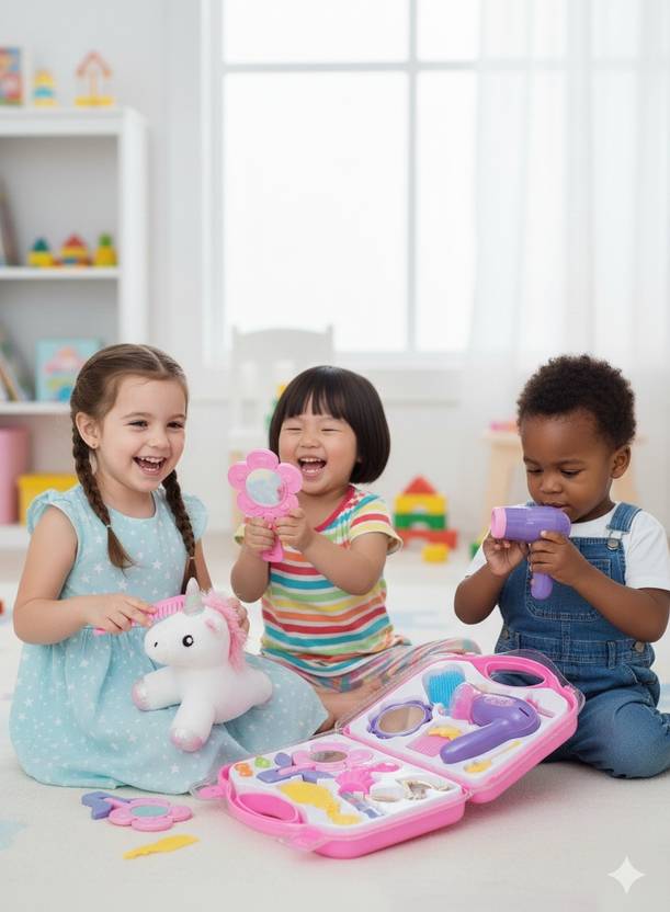 Vanshecommerce Pretend Play Beauty Salon Suitcase