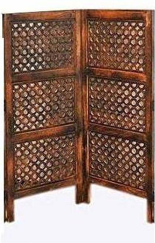India wood mart Wooden Room Divider 2 Panel Design Partition Wood