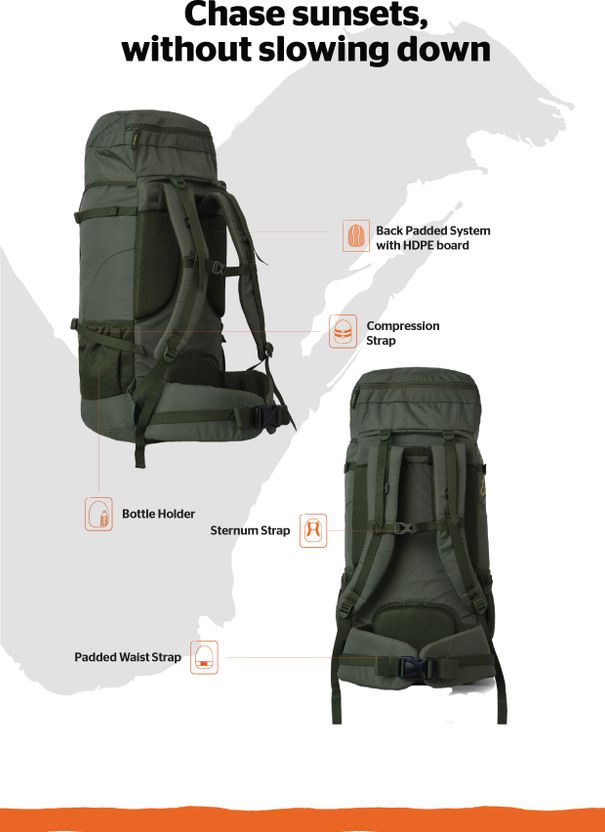 Wildcraft Roarer 60L Olive Rucksack (Green) - Image 10