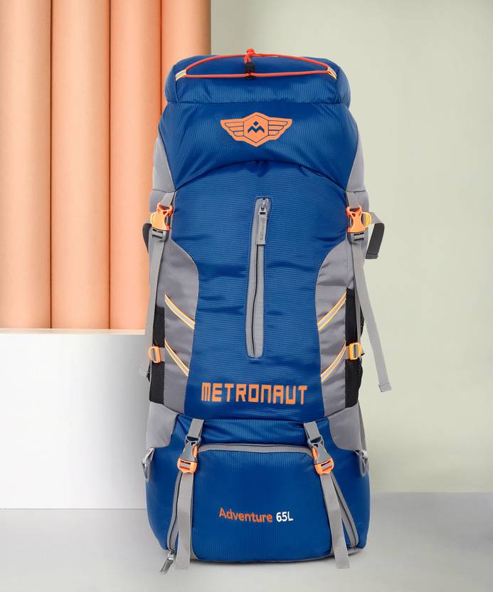 METRONAUT Adventure Series Hiking/Camping/Travel Bag with Rain Cover Rucksack – 65 L  (Blue)