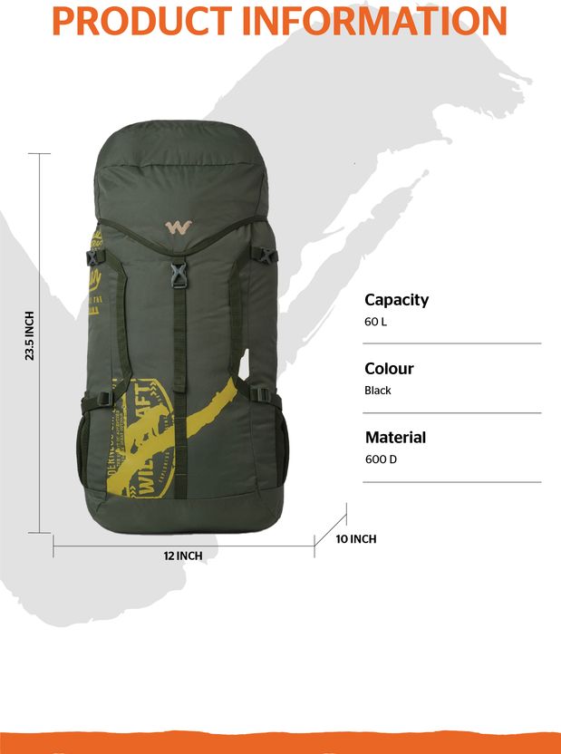 Wildcraft Roarer 60L Olive Rucksack (Green) - Image 6
