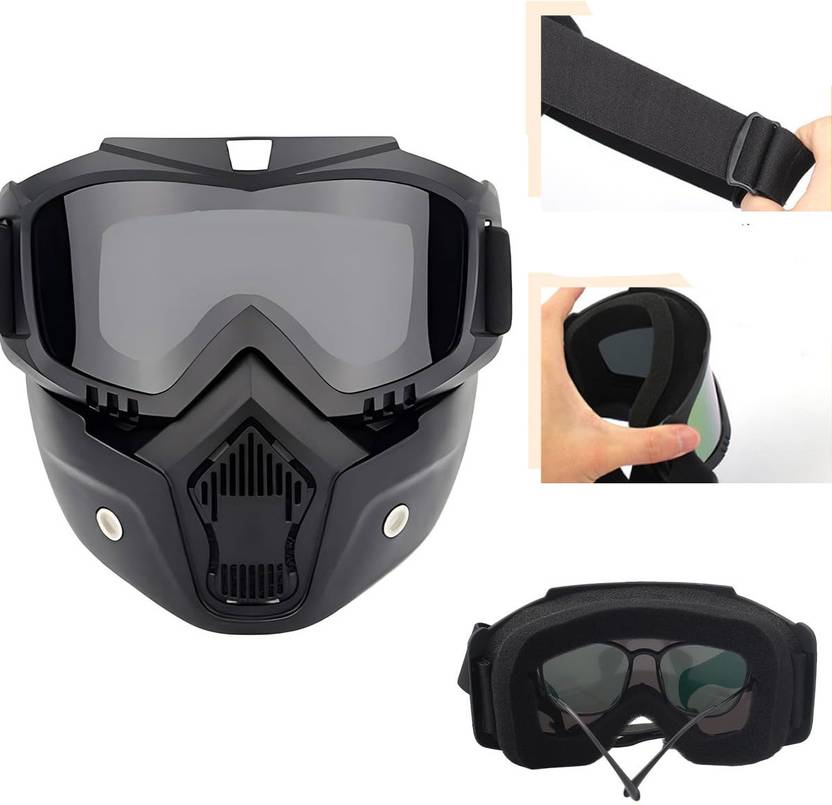 BUFONA Removable Face Shield /Face Mask /Eyewear Riding Goggles Foam Padded Bike Helmet Cycling Bike Off Road Helmet Open Face & Eyewear Anti Pollution Face Masks Blowtorch  Safety Goggle