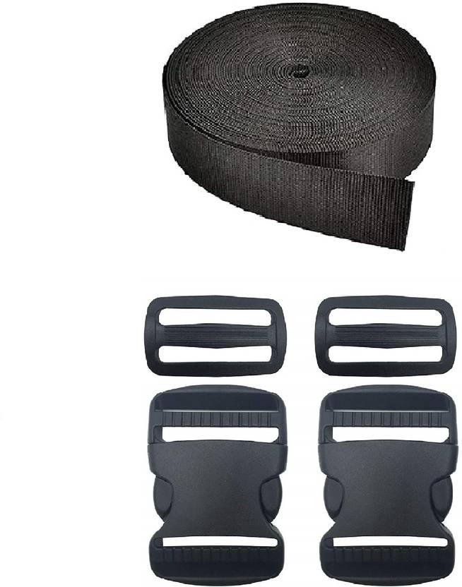 Rarehaunt Lock Belt Strap Heavy Duty Luggage Buckle Tri-Glide Slide 2 Set 4 Mtr Webbing Safety Lock