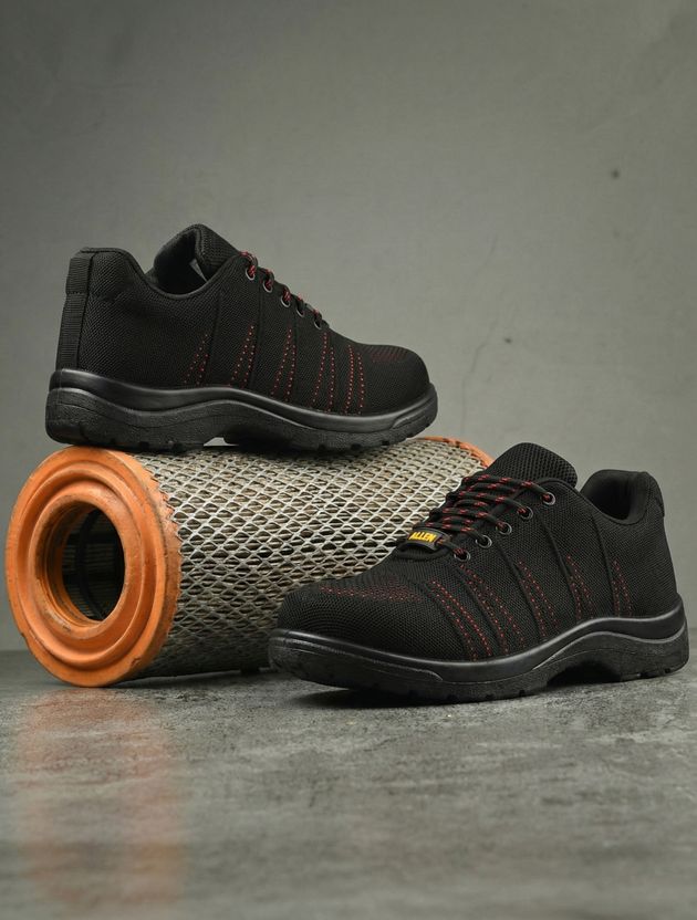 ALLTAR Steel Toe Mesh Safety Shoe Black Size 8 - Image 4