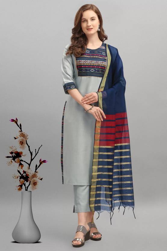 AnAdhTex Printed Kurta, Trouser/Pant & Dupatta Set