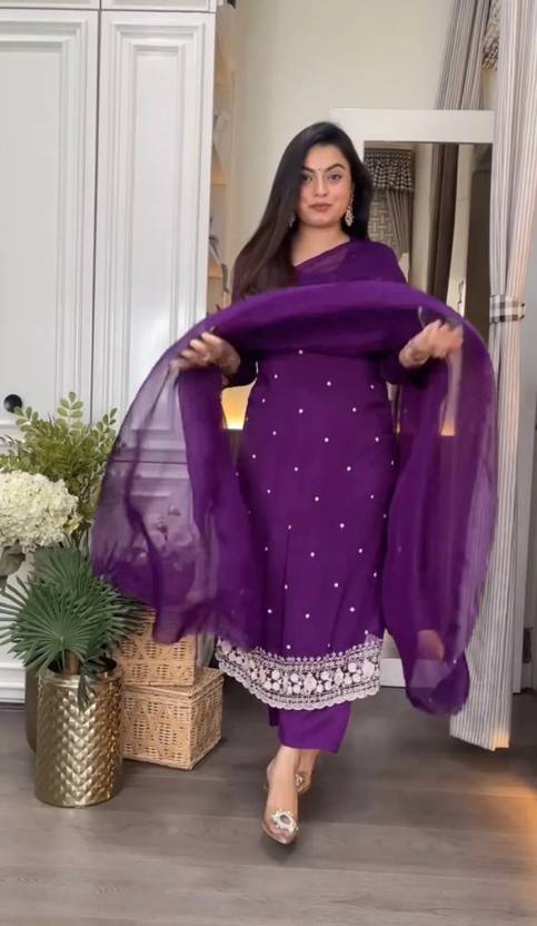 Twins Lady Embroidered Kurta, Trouser/Pant & Dupatta Set