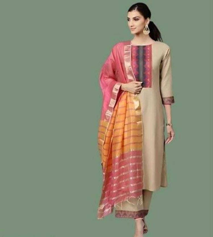 Thezaara Printed Kurta, Palazzo & Dupatta Set