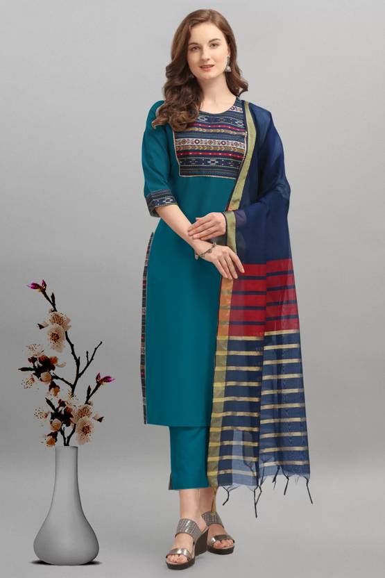 AnAdhTex AA_1011_MP_XXL Printed Kurta, Trouser/Pant & Dupatta Set