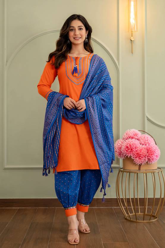 BuraakTexmart Embroidered Kurta, Salwar & Dupatta Set