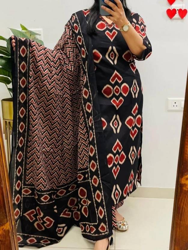Aanganedit Printed Kurta, Trouser/Pant & Dupatta Set