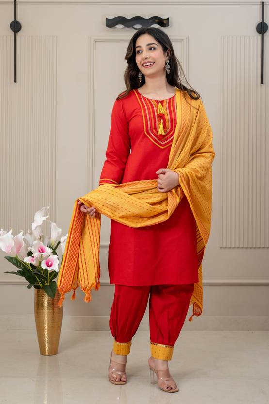 BuraakTexmart Self Design Kurta, Salwar & Dupatta Set