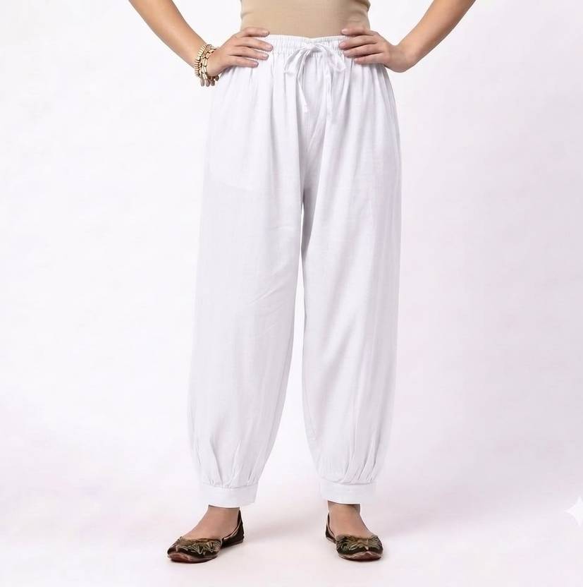 SITARAMANGARMENTS Pure Cotton Solid Women ["White"] Salwar