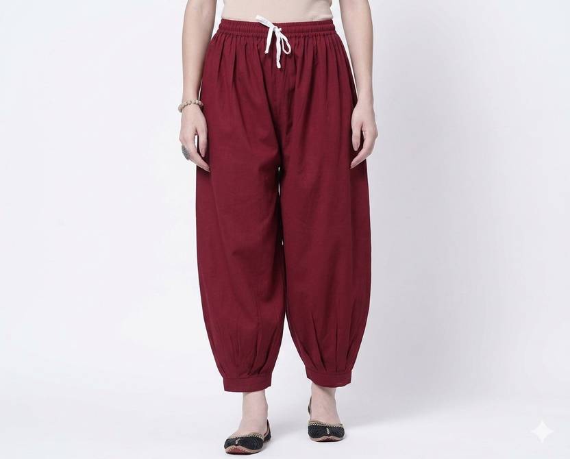 SITARAMANGARMENTS Pure Cotton Solid Women ["Maroon"] Salwar