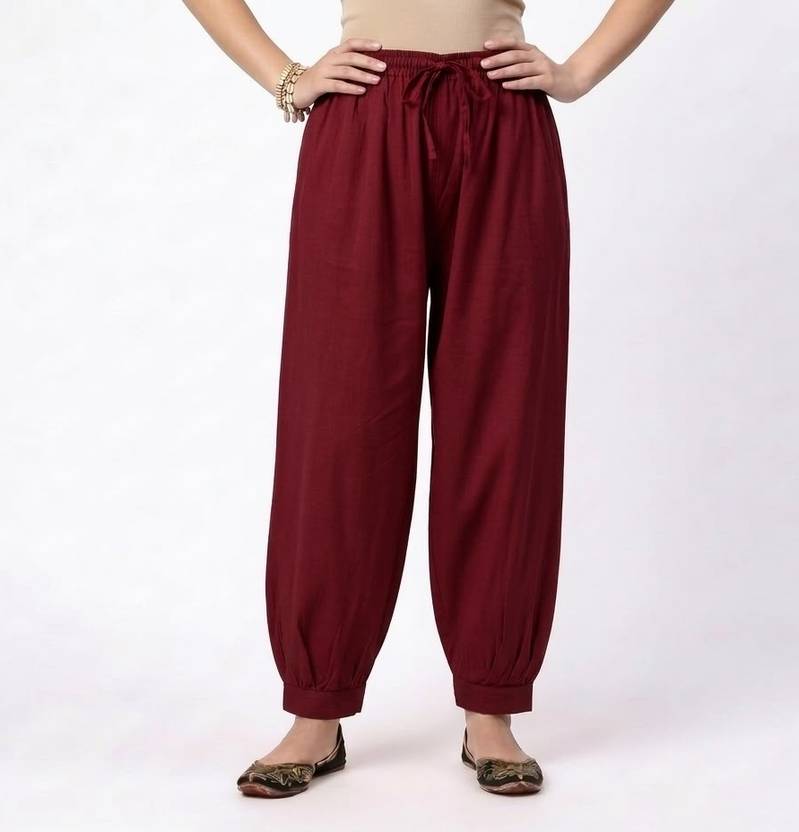 SITARAMANGARMENTS Pure Cotton Solid Women ["Maroon"] Salwar
